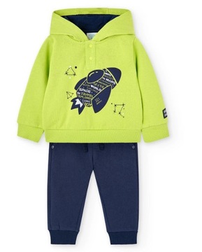 BOBOLI 347116 DRES KOMPLET BLUZA Z KAPTUREM I SPODNIE r.104