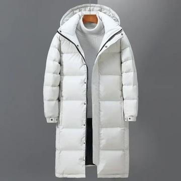 Down jacket men's long over knee young men winter