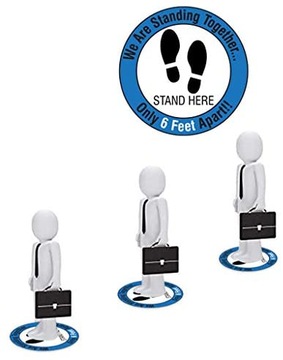 Наклейки на пол «Держи дистанцию», 5 шт.
