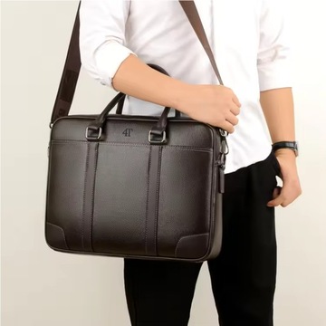 Torba na Laptopa do 13 14 15 15,6 16'' Skórzana cali na ramię męska damska