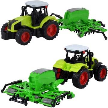 TRAKTOR CIĄGNIK ROLNICZY Z BRONĄ DO SPULCHNIANIA ZESTAW FARMER MASZYNA