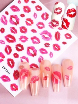 НАКЛЕЙКИ ДЛЯ НОГТЕЙ КРАСНЫЕ ГУБЫ ПОЦЕЛУИ ДЕНЬ СВЯТОГО ВАЛЕНТИНА