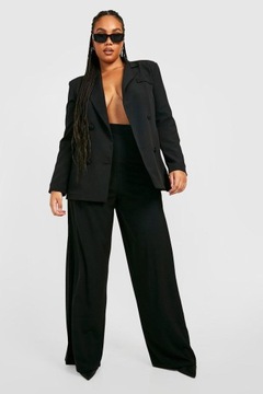 BOOHOO Plus czarne proste eleganckie spodnie 52
