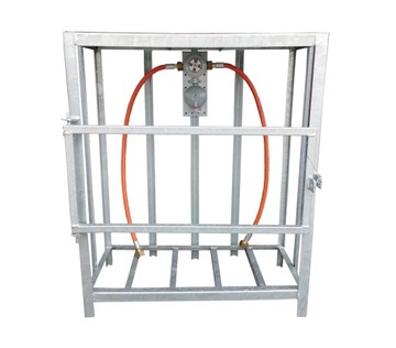 # KONTENER KOSZ NA 2 BUTLE REDUKTOR AUTOMATYCZNY 2x BUTLA GAZOWA 33KG 11KG