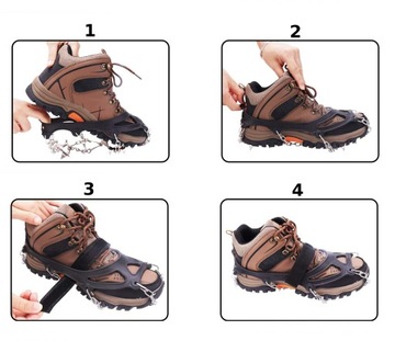 РУЧКИ ДЛЯ ОБУВИ, ПРОТИВОСКОЛЬЖАЮЩИЕ ЧЕХОЛЫ ТУРИСТИЧЕСКИЕ, размеры 38-45 + ВЕЛКРО + ЧЕХОЛ