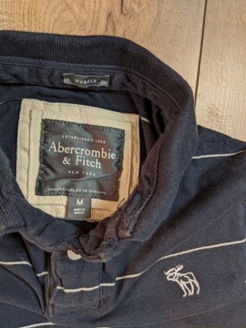 Abercrombie&Fitch Polo paski unikat logo L XL