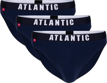 ATLANTIC SLIPY MĘSKIE MAJTKI 3MP094 SPORT Z SZEROKĄ GUMĄ GRANATOWE 3PAK XL