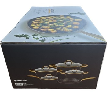 Zestaw garnków i patelni z powłoką marmurową 9 el. Amercook Apollo 1680.12