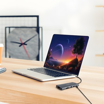 HUB USB-C адаптер АДАПТЕР 9в1 HDMI Ethernet Macbook Pro Air M1 M2 M3