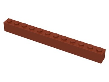 LEGO ELEMENT Brick 1 x 12 Reddish Brown / brązowy 6112 NOWY