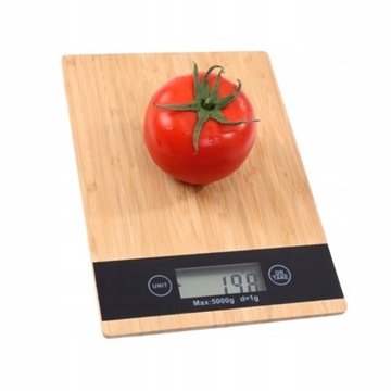 ЭЛЕКТРОННЫЕ КУХОННЫЕ ВЕСЫ ПЛОСКИЕ БАМБУКОВЫЕ ТОНКИЕ ТОЧНЫЕ ЖКИ 5 КГ