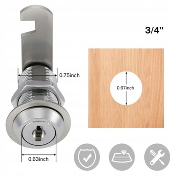 ЗАМОК ДЛЯ МЕТАЛЛИЧЕСКИХ ШКАФОВ, МЕБЕЛЬ ДЛЯ ОКОН, 5 шт.