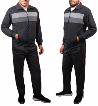 Спортивный костюм мужской СВИТШОТ + БРЮКИ с воротником стойкой, черный 963 XL