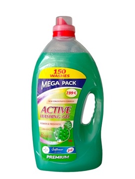Żel Do Prania 5L Active Uniwersalny Do Białego i Koloru 150 Prań 2w1