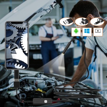 Эндоскопическая камера 3в1 Мини 7 мм 2M 6 светодиодов IP6