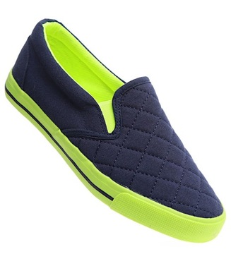 Wsuwane granatowe tenisówki trampki slip on buty damskie 15674 38