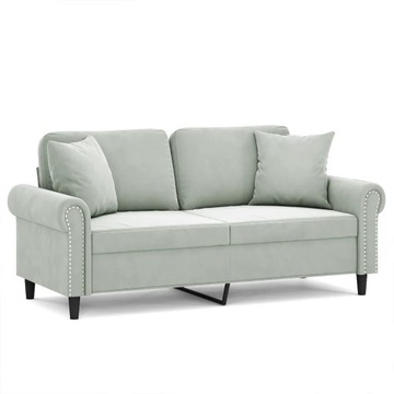 2-osobowa sofa z poduszkami, jasnoszara, 140 cm, a