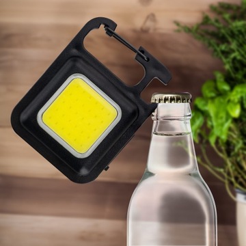 Latarka LED mini KIESZONKOWA mocna COB 5w1 brelok otwieracz magnes USB