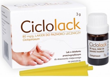 Ciclolack 80 mg/g lakier leczniczy do paznokci 3 g