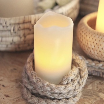 Свечи белые восковые светодиодные, 6см, на батарейках, с таймером