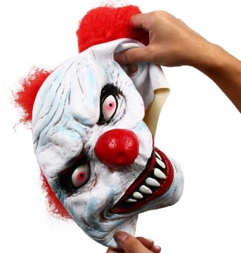 Cosplay MASKA Funny Clown lateksowa Halloween Horr