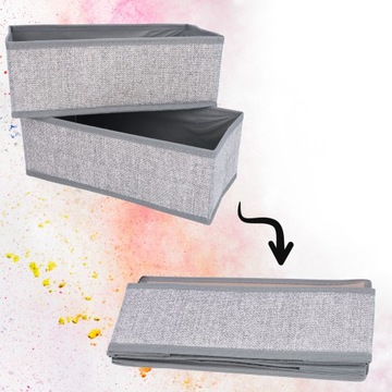 PUDŁO TEKSTYLNE do przechowywania organizer do szafy zestaw x2 na bieliznę