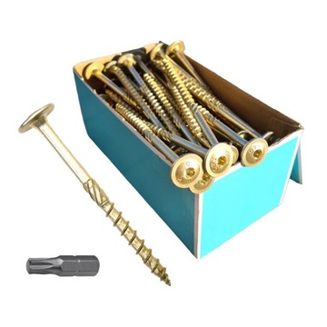 Wkręty talerzykowe do drewna TORX 8x200mm 50 SZTUK + BIT T40 GRATIS