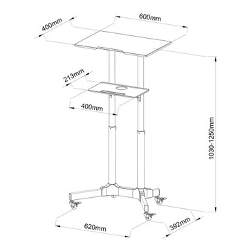 АРТ СТО С-10Б АРТ СТОЛ НА КОЛЕСАХ/РАБОЧАЯ СТАНЦИЯ для ноутбука/проектора