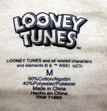 Bluza męska z kapturem Looney Tunes Zwariowane Melodie r. M Kieszeń Beżowa