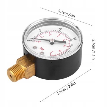 МАНОМЕТР BSPT 1/4 ДЮЙМА 0-100PSI