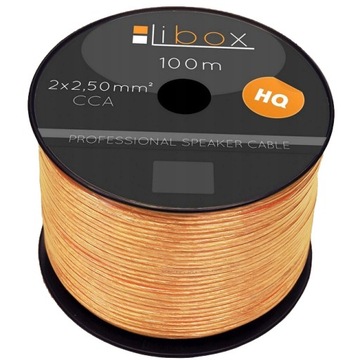 KABEL PRZEWÓD GŁOŚNIKOWY DWUŻYŁOWY PROFESJONALNY AUDIO HQ OFC 2x2,5mm 100m