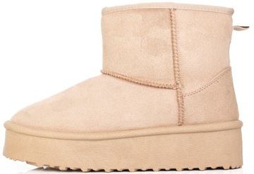 БЕЖЕВЫЕ БОТИНКИ НА УТЕПЛЕННОЙ ПЛАТФОРМЕ 41