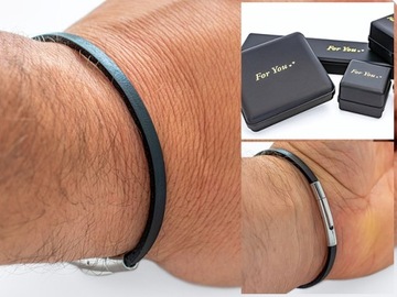 Skórzany rzemień 4mm + eleganckie zapięcie / Długość do wyboru