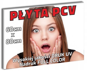REKLAMA Szyld 3mm TABLICA informacyjna PŁYTA REKLAMOWA pvc - 60x80cm