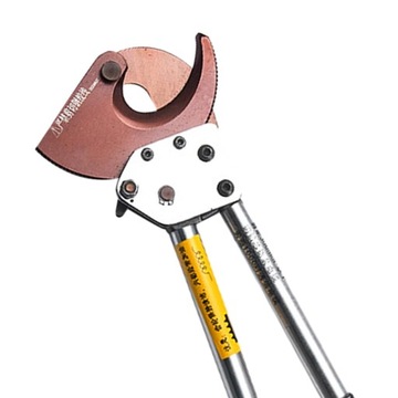 Кабельный резак с храповым механизмом. Нескользящая рукоятка из углеродистой стали.