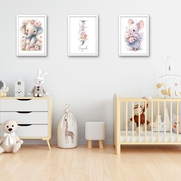 НАБОР ДЕТСКИХ ПОСКАТОВ А3 ДЕТСКИЕ КАРТИНКИ ПОСТЕРЫ ЖИВОТНЫЕ ЦВЕТЫ 3X