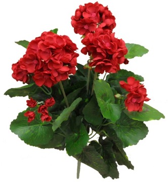 CZERWONA PELARGONIA SZTUCZNA BUKIET 40cm