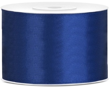 TASIEMKA WSTĄŻKA SATYNOWA ATŁASOWA 50MM X 25M GRANATOWA 799