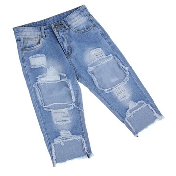 Lady Large Hole Destroyed Ripped Shorts Denim Hot