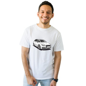 Koszulka Męska Z Nadrukiem Bawełniany T-shirt Na Prezent Auto Audi A3 XL