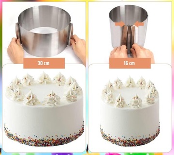 КОЛЬЦО ДЛЯ ТОРТА 15см РЕГУЛИРУЕМОЕ КОЛЬЦО ДЛЯ ТОРТА 16-30см ОБОДОК ДЛЯ ТОРТА