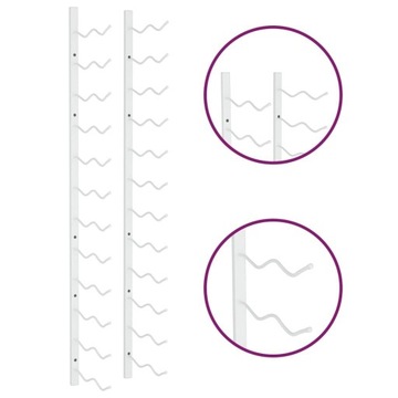 ŚCIENNY UCHWYT NA 24 BUTELKI WINA BIAŁY ŻELAZNY