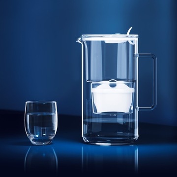 Dzbanek filtrujący szklany Aquaphor Glass 2,5l z wkładem Maxfor+ H, biały