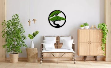 Картина мох, дерево бонсай, подарочное дерево, натуральный мох хроботек, 70 см