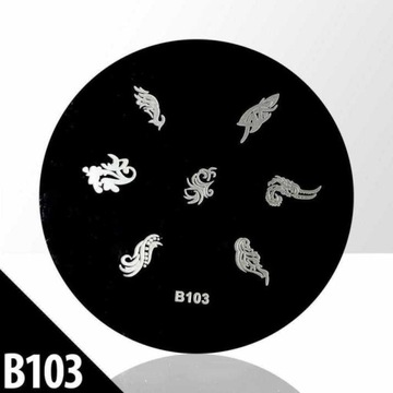 BLASZKA PŁYTKA WZORKI DO PAZOKCI STAMPING B103