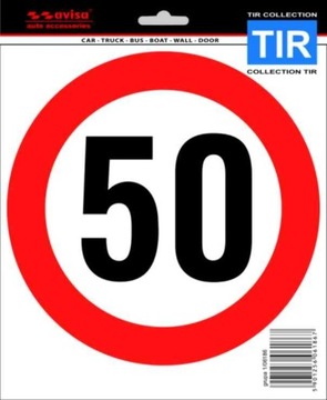 Naklejka OGRANICZENIE PRĘDKOŚCI 50 KM H TIR