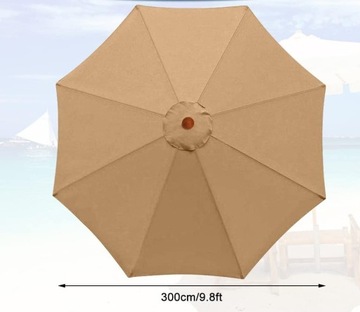 Чехол садового зонта на 8 кронштейнов, 300 см, цвет хаки.