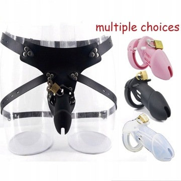 Мужская силиконовая клетка целомудрия с заглушкой для пениса