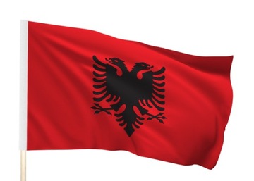 Albania Flaga 90x60 cm Flagi Albanii - TUNEL na kij