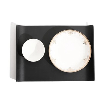 AhunderJiaz Nordic прямоугольный меламиновый креативный поднос, черная обеденная тарелка